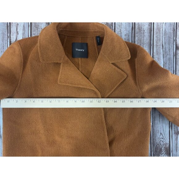 Theory Sileena New Divide 2 Luxe Wool & Cashmere Coat sz P color cooper $595 NEW - Picture 7 of 9